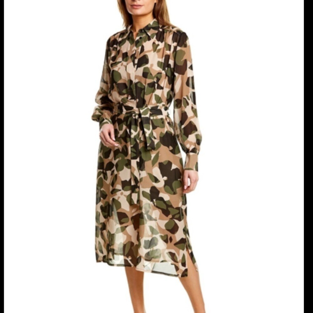Hugo Boss Dakaria Camo Shirt Dress in Size 10 - NEW! - Picture 3 of 5